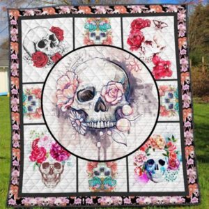 Skull Quilt Blanket Ver 19  Quilt